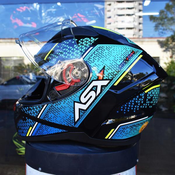 Imagem de Capacete Feminino Masculino Asx City Storm Azul Moto