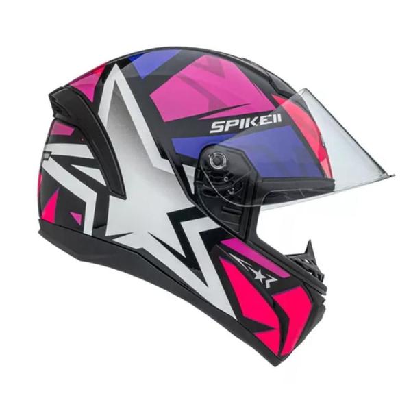 Imagem de Capacete Feminino Masculino Fechado Peels Spike Il 1st Rosa e Preto Grafite Kit 2 Unidades