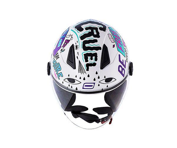 Imagem de Capacete Feminino Norisk Aberto Orion Free Branco e Rosa Brilhante