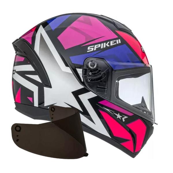 Imagem de Capacete Feminino Peels Spike Il 1 St Rosa Mais Viseira Fumê