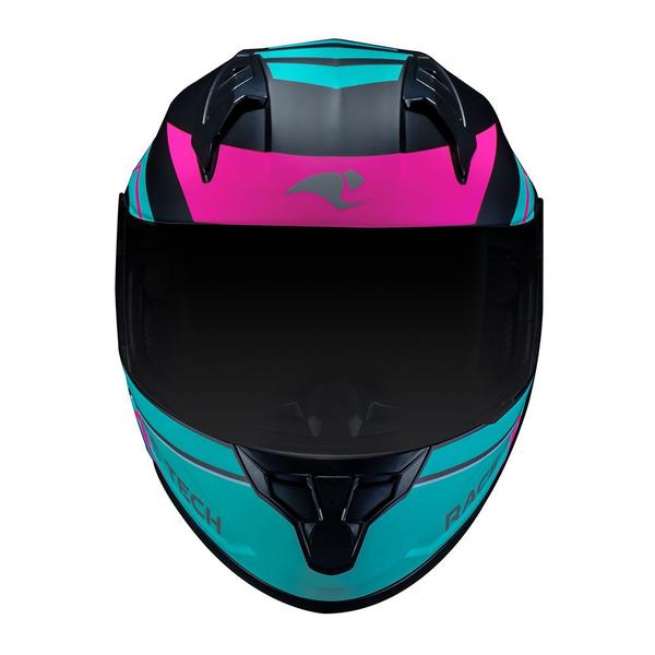 Imagem de Capacete Feminino Race Tech Sector Exilio Preto e Fucsia Rosa Esportivo Moto Motociclismo