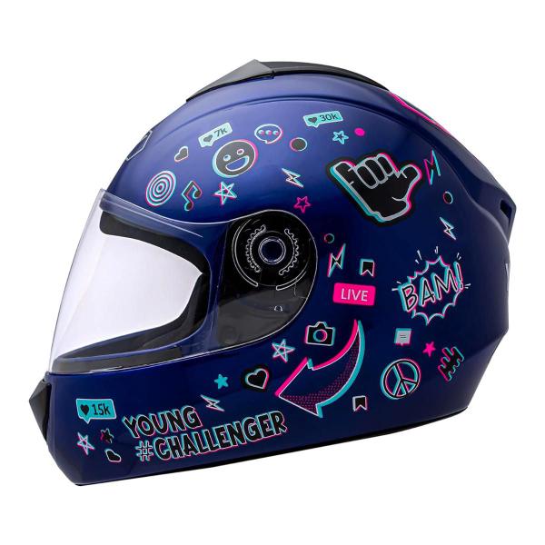 Imagem de Capacete FLY Young HG Live Azul Color Infantil