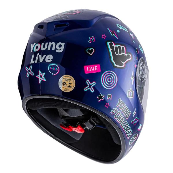 Imagem de Capacete FLY Young HG Live Azul Color Infantil