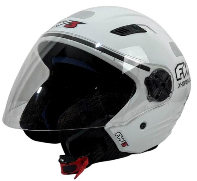 Imagem de Capacete fw3 branco classic liso qualidade premium top clássico 