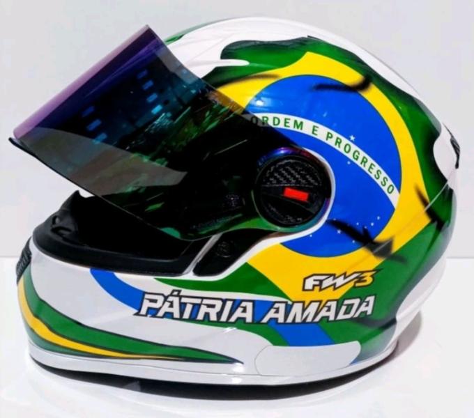 Imagem de Capacete FW3 GT-PATRIA AMADA TM:56 C/Viseira Colorida + Cristal extra