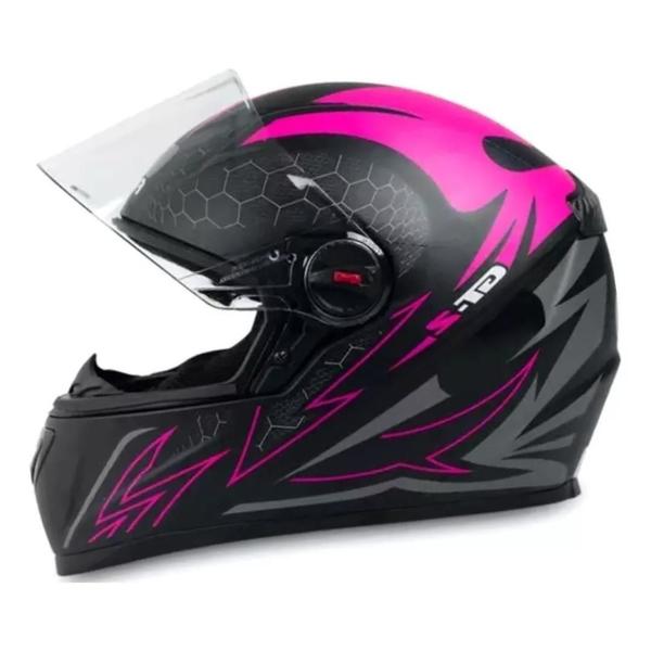 Imagem de Capacete Fw3 Gt2 Preto Fosco Rosa Mais 2 Viseiras Extra Cristal e Fumê