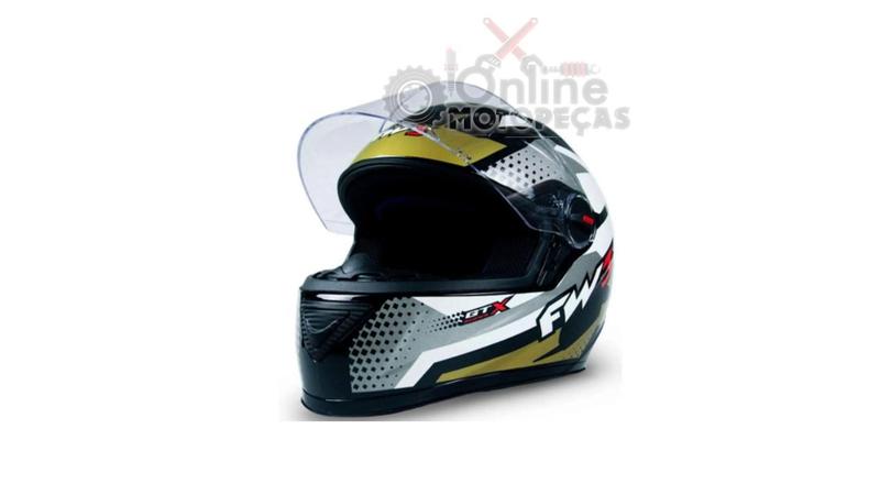 Imagem de Capacete FW3 GTN Super Dourado Cinza Branco