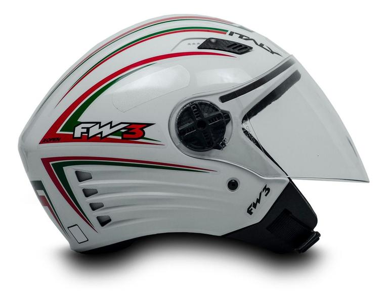 Imagem de Capacete Fw3 Para Moto X Open Branco Italy Tamanho 56