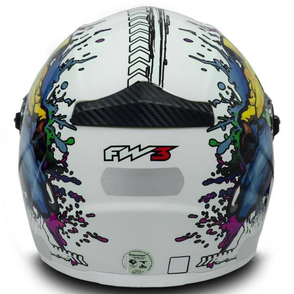 Imagem de Capacete Fw3 Street Branco Brilhante 58 + Viseira Camaleão