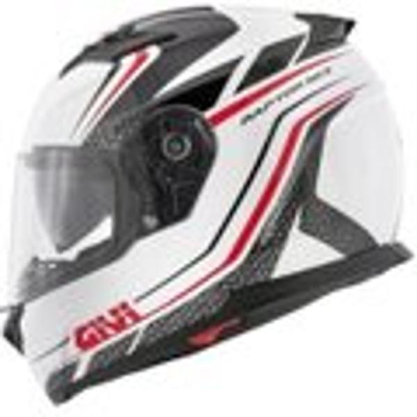 Imagem de Capacete GIVI 50.5 Raptor Branco/Preto/ Vermelho Brilho