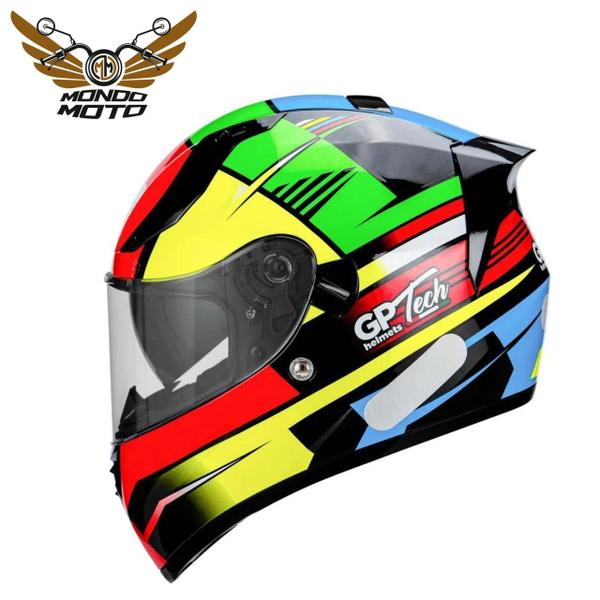 Imagem de Capacete gp tech v128 flag vermelho-amarelo-verde 56