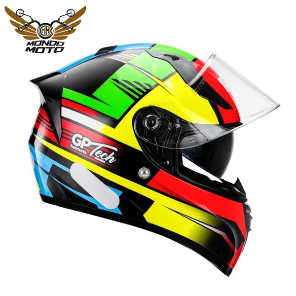 Imagem de Capacete gp tech v128 flag vermelho-amarelo-verde 56