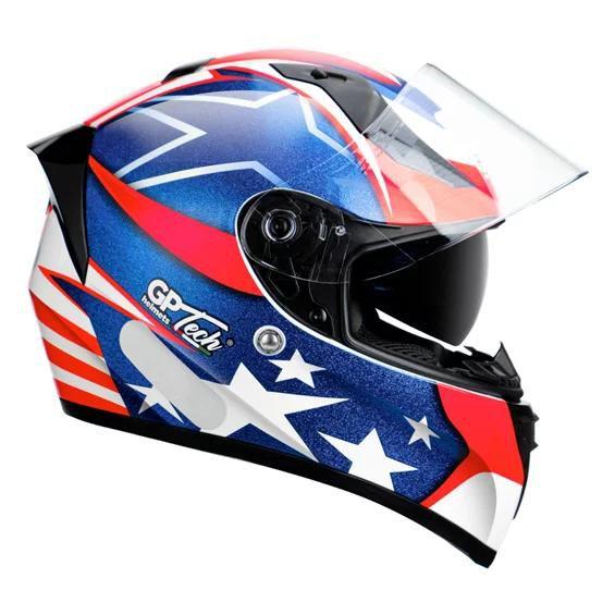 Imagem de Capacete gp tech v128 usa azul-vermelho 56