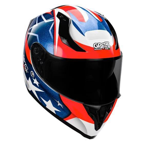 Imagem de Capacete gp tech v128 usa azul-vermelho 56