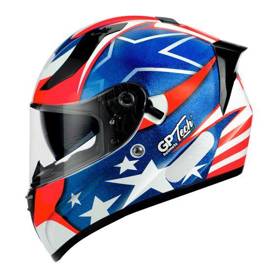 Imagem de Capacete gp tech v128 usa azul-vermelho 56