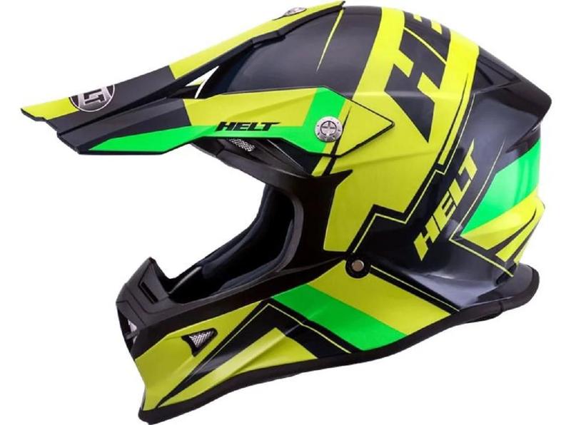 Imagem de Capacete helt cross mx durango verde azul amarelo brilhante