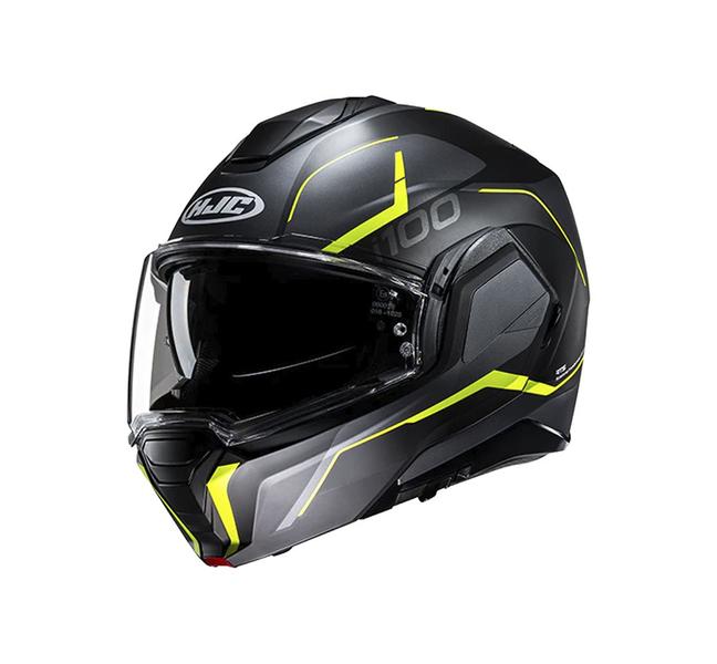 Imagem de Capacete Hjc I100 180 Lorix Cinz Pret Verd 61