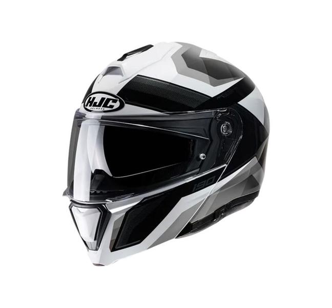 Imagem de Capacete Hjc I90 Lark Preto Branco E Cinza E Preto 56