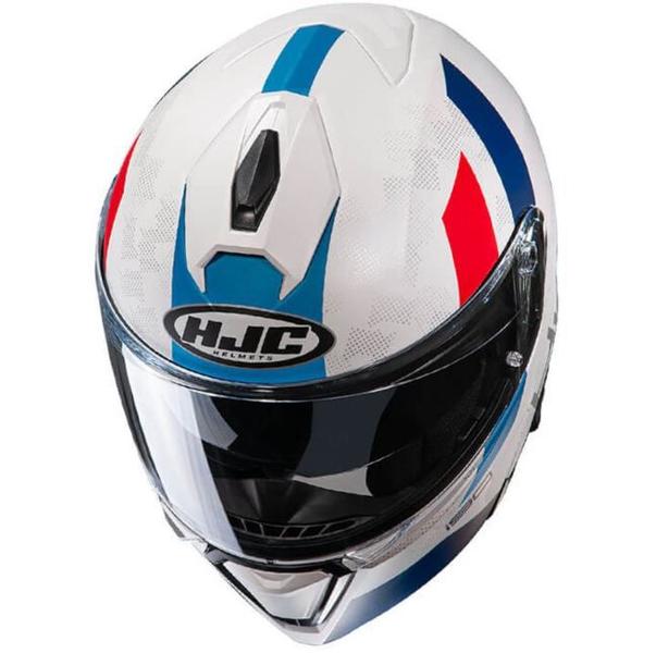 Imagem de Capacete hjc i90 syrex branco, azul e vermelho 61/xl