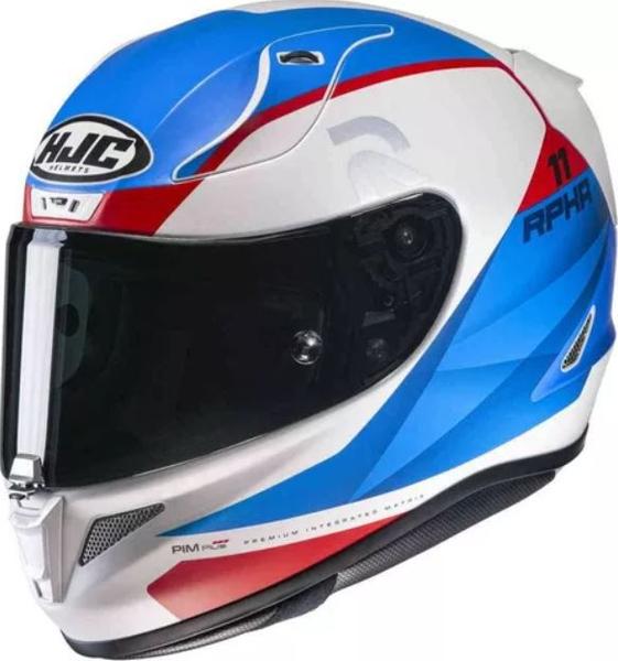 Imagem de Capacete hjc rpha 11 texen branco azul e vermelho 61