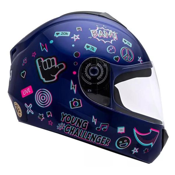 Imagem de Capacete Infantil Azul Fly Young Hg Live Kit 2 Unidades