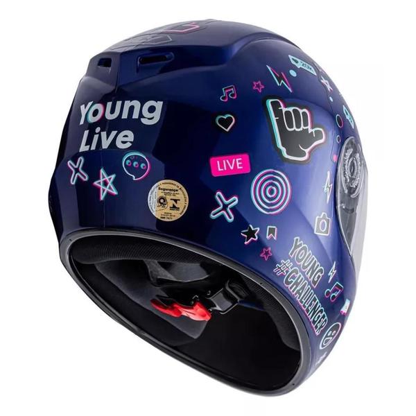 Imagem de Capacete Infantil Azul Fly Young Hg Live