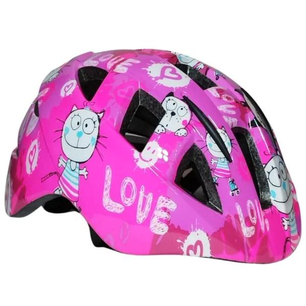 Imagem de Capacete Infantil Bicicleta Garra7 Rosa Com Cotoveleira e Joelheira M