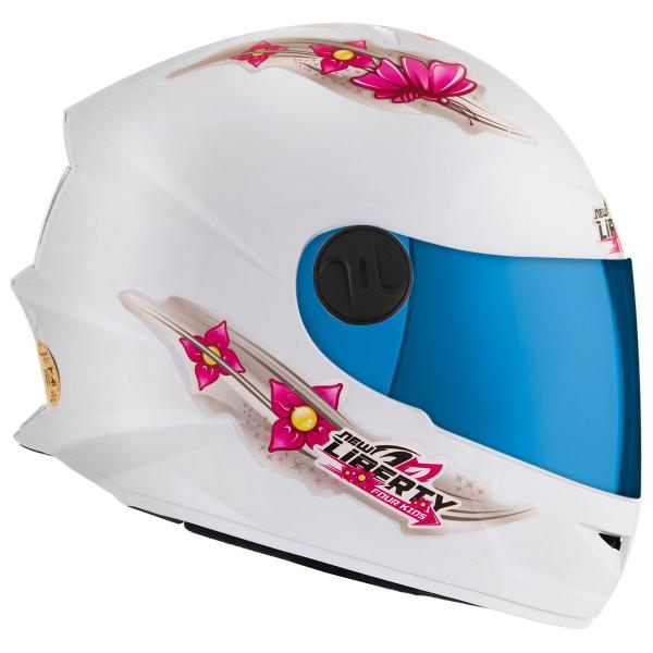 Imagem de Capacete Infantil Fechado Integral Liberty Four Kids For Girls Viseira Iridium Pro Tork 