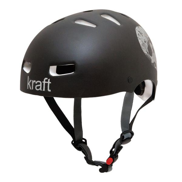 Imagem de Capacete Infantil Kraft Bike Caveira Preto Skate NBR16175