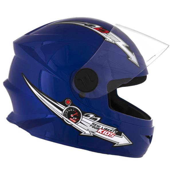 Imagem de Capacete Infantil Moto Fechado Menina Menino 5 a 12 anos Liberty For Kids Solid Tamanho 54