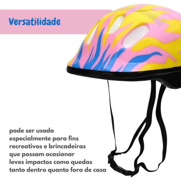 Imagem de Capacete Infantil Rosa Chamas Proteção Bicicleta Zippy Toys