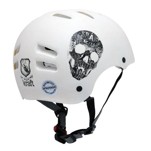 Imagem de Capacete Infatil Kraft Bike Branco PP Skate NBR16175