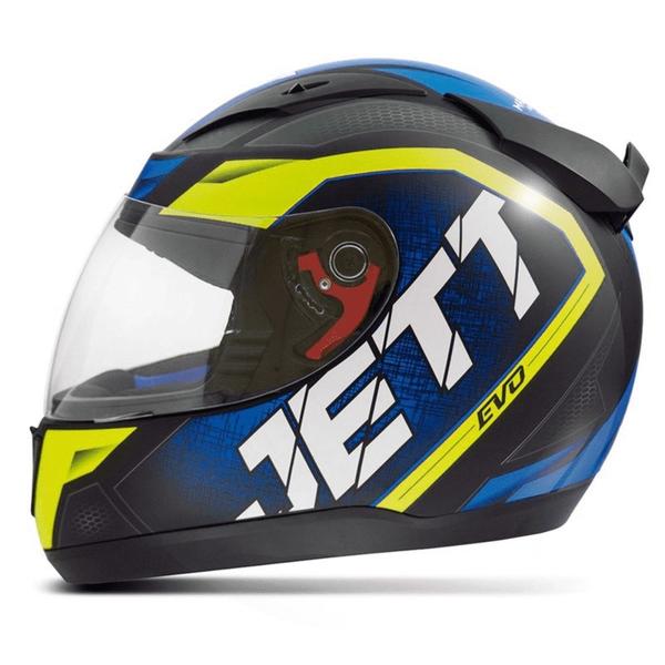 Capacete Jett Evo Line Azul/Amarelo Brilhante Tamanho 56 CAP-695AZAM - Pro Tork Imagem de Capacete Jett Evo Line Azul/Amarelo Brilhante Tamanho 56 CAP-695AZAM - Pro Tork