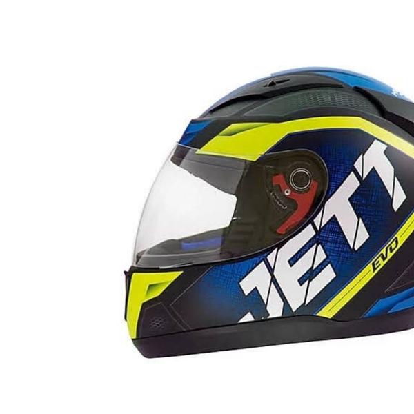 Imagem de Capacete Jett Evo Line Fosco Azul e Amarelo Tamanho 60 Pro Tork - CAP-694AZAM