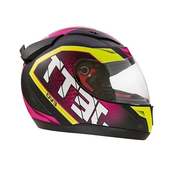 Imagem de Capacete Jett Evo Line Rosa/Amarelo Brilhante Tamanho 58 Pro Tork - CAP-696RSAM