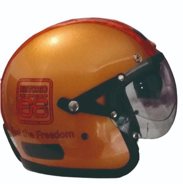 Imagem de Capacete Kraft Old School Historic 66 Dourado Tamanho 56