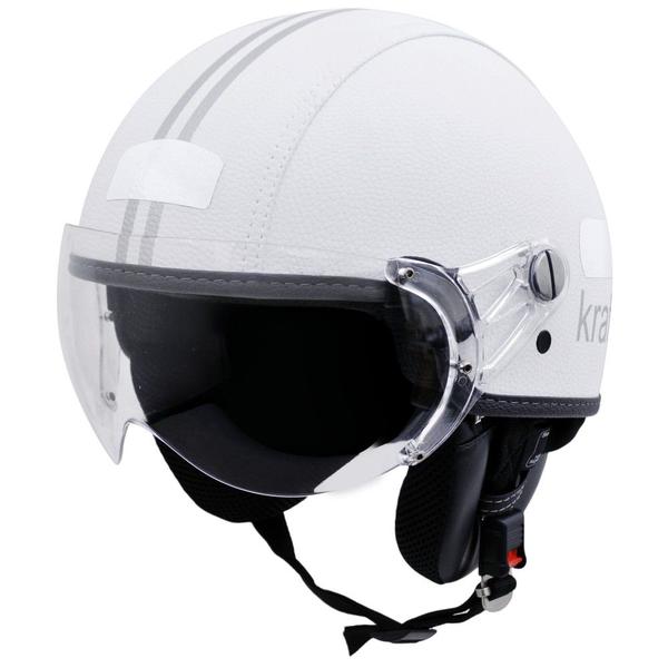 Imagem de Capacete Kraft Plus Revestido Couro Branco G 58 - Harley