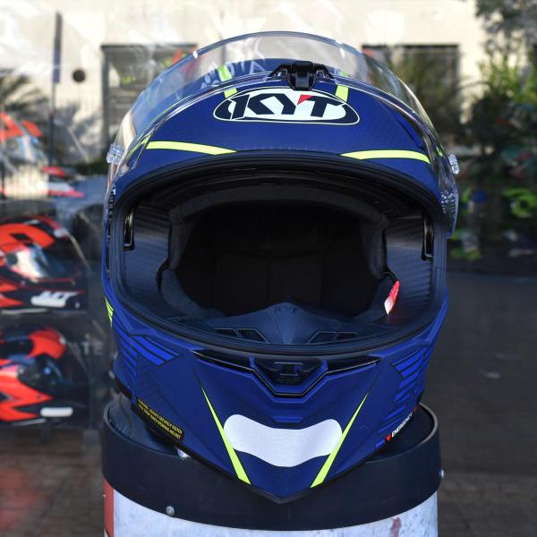 Imagem de Capacete KYT R2R Concept Azul Fosco Esportivo Moto GP Óculos