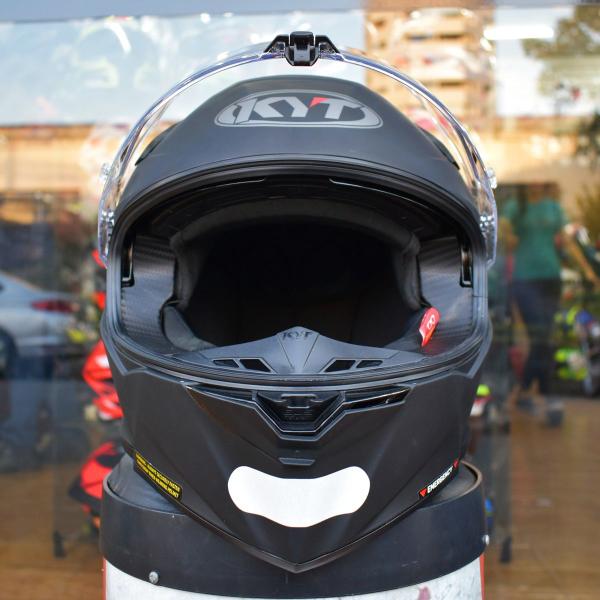 Imagem de Capacete KYT R2R Plain Preto Fosco Esportivo Moto GP Óculos