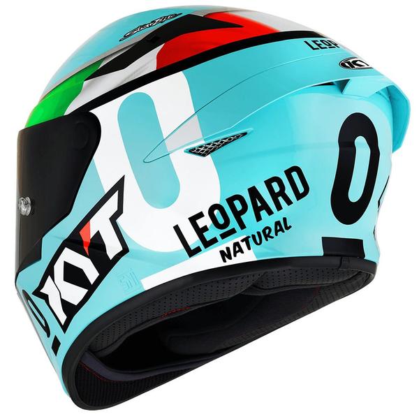 Imagem de Capacete KYT TT Course Dalla Porta Leopardo Azul Mais Viseira Fumê