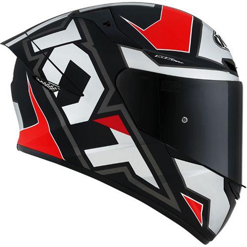 Imagem de Capacete KYT TT Course Electron Preto e Vermelho Mais Viseira Fumê e Spoiler Fumê