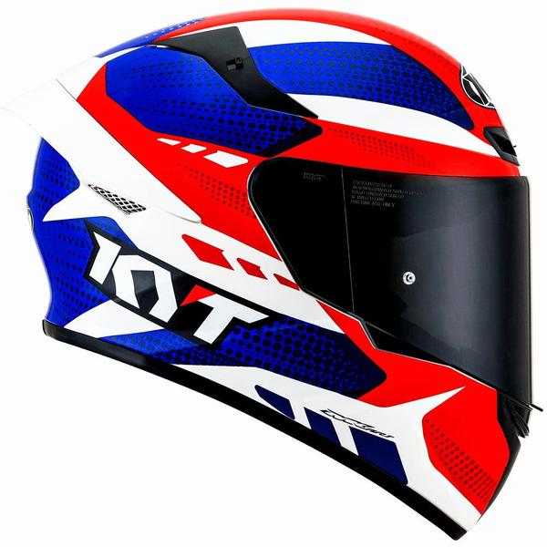 Imagem de Capacete KYT TT-COURSE Gear Azul e Vermelho Brilhante Moto