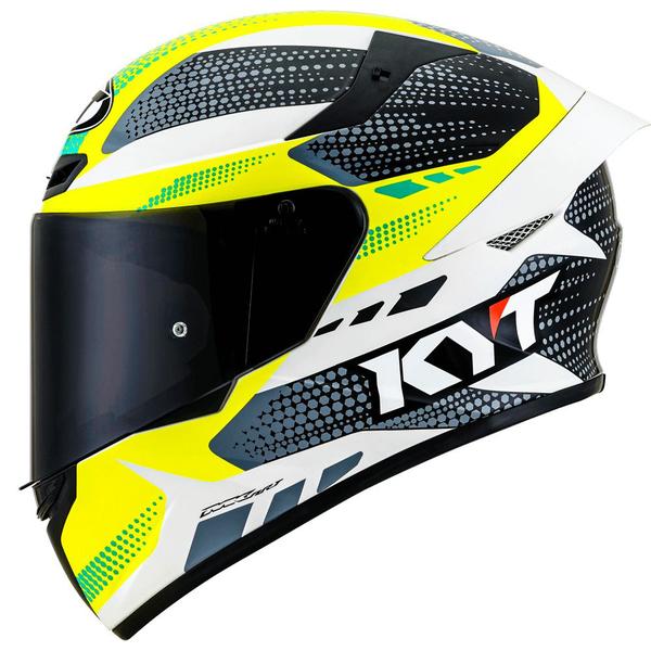 Imagem de Capacete KYT TT Course Gear Preto e Amarelo Mais Viseira Camaleão