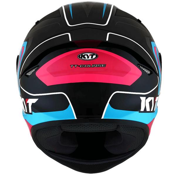 Imagem de Capacete KYT TT Course Overtech Preto Azul e Rosa