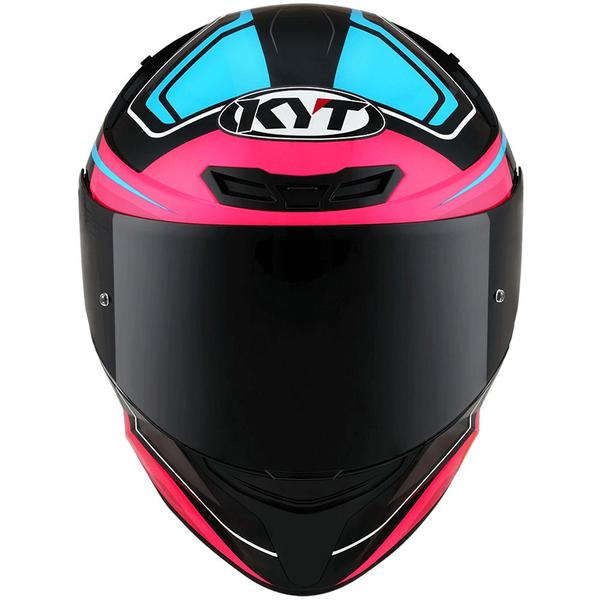 Imagem de Capacete KYT TT Course Overtech Preto Azul e Rosa