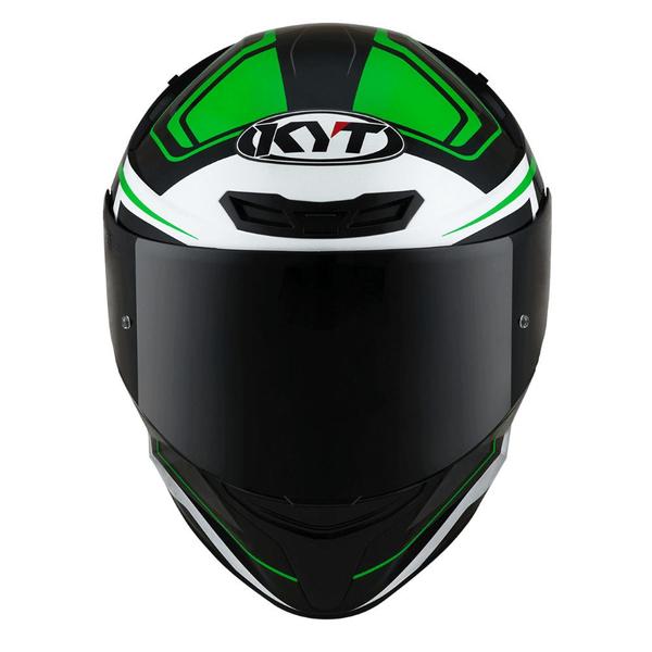 Imagem de Capacete KYT TT Course Overtech Preto e Verde Mais Viseira Fumê e Spoiler Fumê