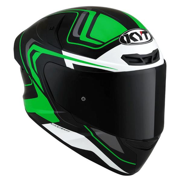 Capacete KYT TT Course Overtech Preto e Verde Imagem de Capacete KYT TT Course Overtech Preto e Verde