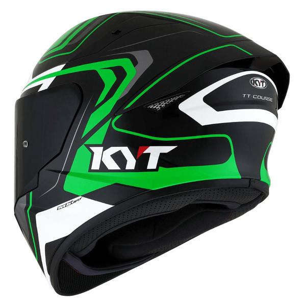 Capacete KYT TT Course Overtech Preto e Verde Imagem de Capacete KYT TT Course Overtech Preto e Verde