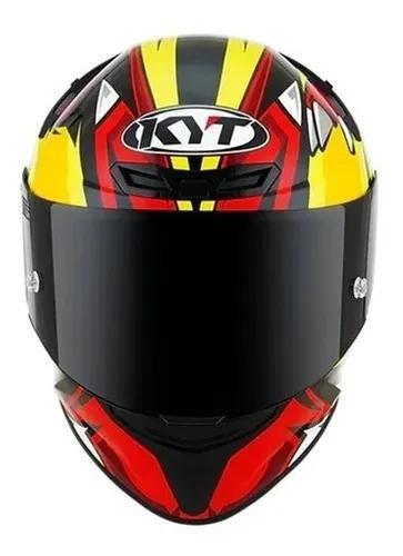 Imagem de Capacete KYT TT Course Rhino Preto e Vermelho Mais Viseira Camaleão