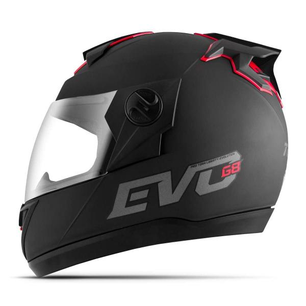 Imagem de Capacete Liberty Evolution 788 G8 Evo Solid Preto Fosco TAM. 58 Pro Tork CAP-738PT